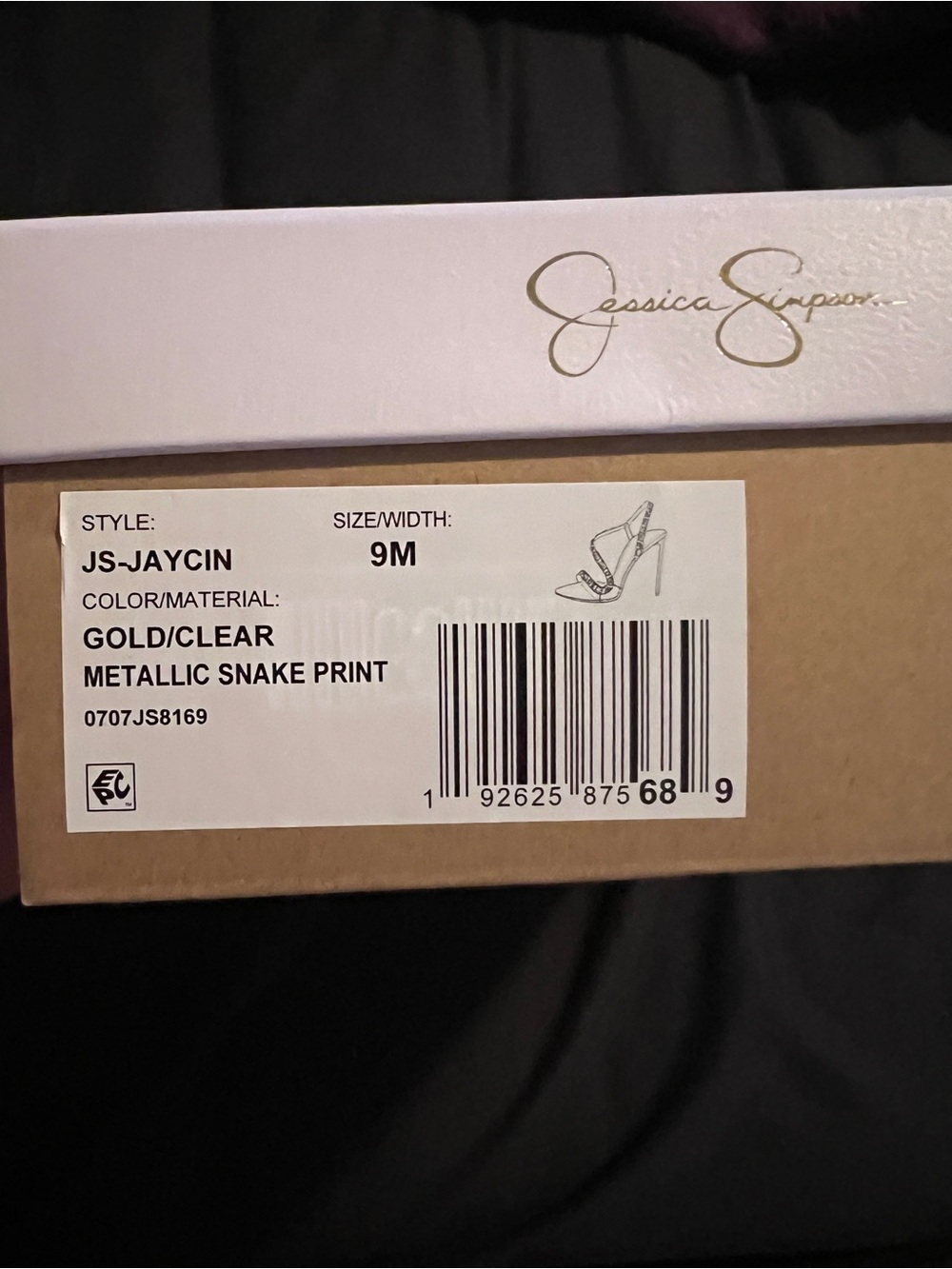 Jessica Simpson Gold/Clear Metallic Snake Print Heels
